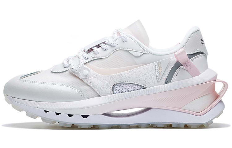 Li Ning Fangyuan Premium Cherry Blossom Limited Edition Vintage Low top Sports Casual Shoes Women's White Pink