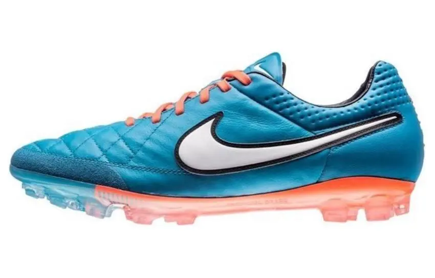 Nike Tiempo Legend 5 Comfortable Round Toe AG Artificial Ground Breathable And Quick Dry Soccer Shoes Men's Blue Orange
