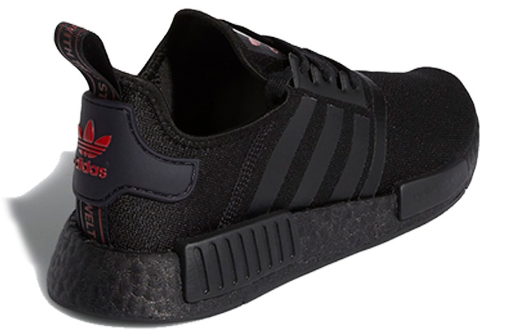 Женские кроссовки adidas NMD_R1 (черно-красные) — 黑/猩红 — фото 4