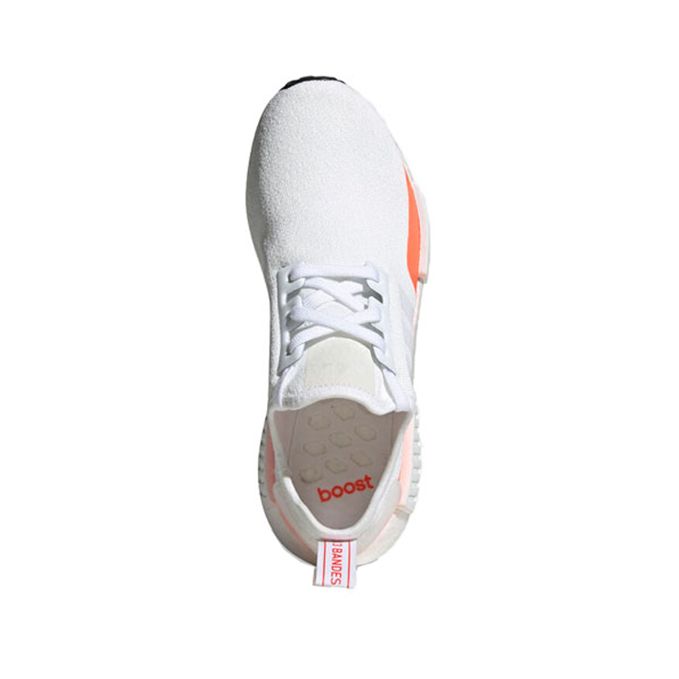 Мужские кроссовки adidas NMD_R1 (бело-оранжевые) — фото 4