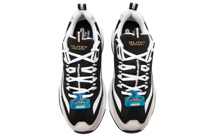 Мужские кроссовки Skechers D'Lites 4.0 (черно-золотые) — Чёрный / золотой — фото 4