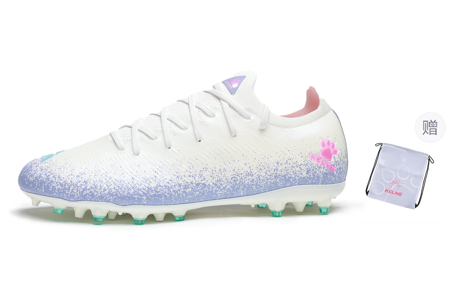 KELME MG Multi Ground Soccer Shoes Unisex White Purple