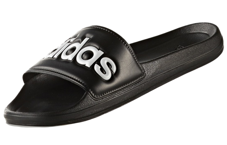 Шлепки adidas Laoxo (черно-белые) — фото 3