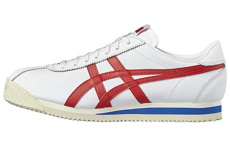 Onitsuka Tiger Corsair Leather Abrasion Resistant Breathable Low top Casual Shoes Unisex White Red