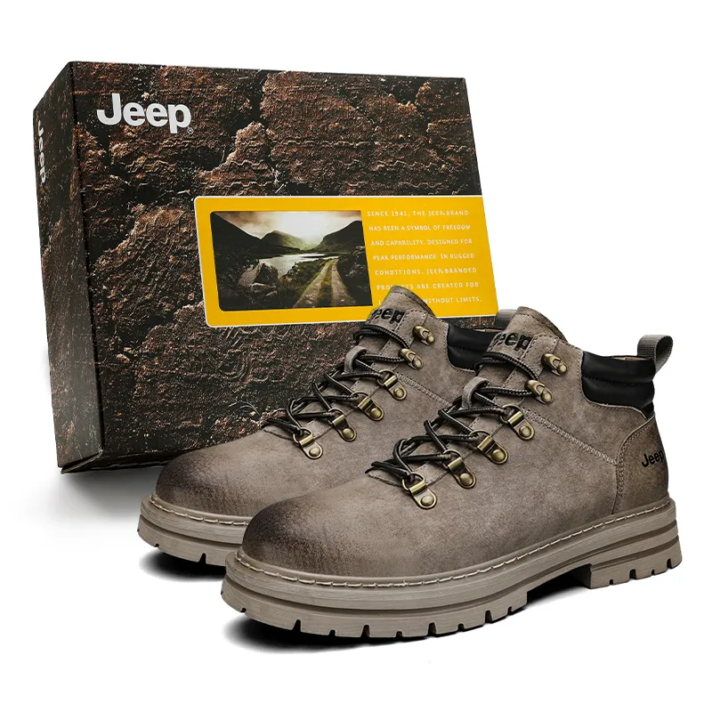 Jeep Leather Short Combat Boots Men's Space Gray