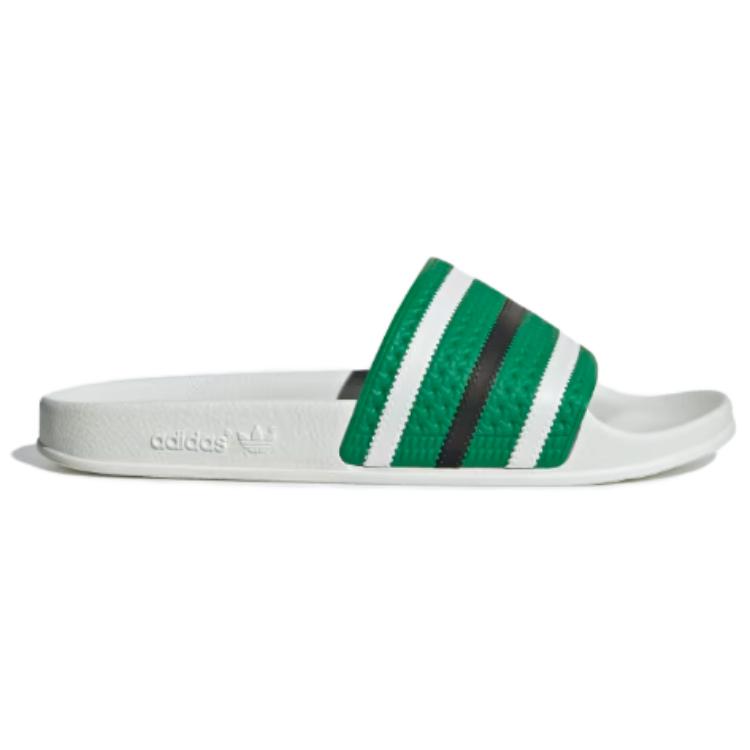 Шлепанцы adidas Adilette (зелено-бело-черные) — фото 2