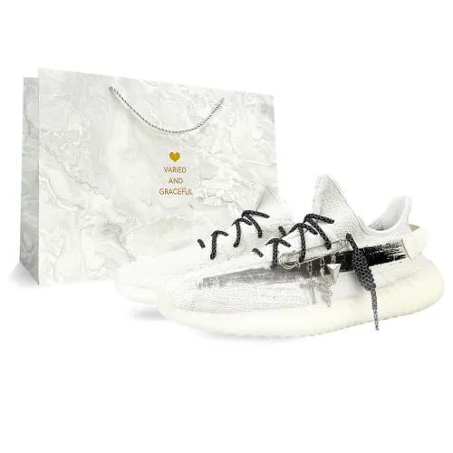 Adidas Originals Yeezy Boost 350 V2 Abrasion Resistant Low top Casual Shoes Unisex White
