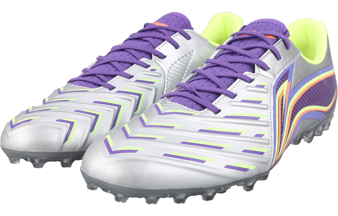 Li Ning Brocade MG Multi Ground Artificial Turf Soccer Shoes Men’s Purple
