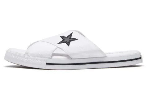 Converse One Star Slide Canvas White Slippers 'White Black' Women's
