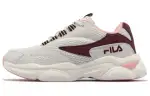 FILA Flamenco Cushioning, Wear Resistant Low top Casual Shoes Women's Ecru Burgundy