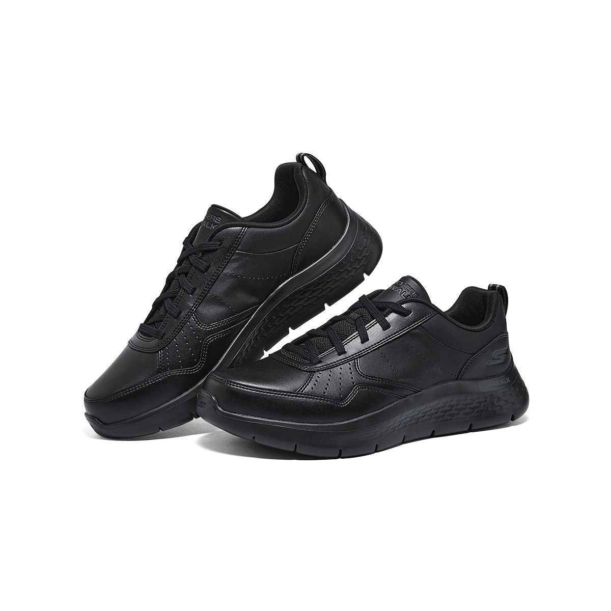Skechers Go Walk Flex Cow Leather Low top Casual Shoes Men’s Black