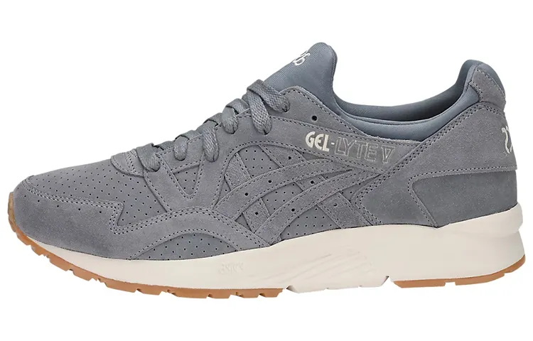Asics Gel Lyte 5 Abrasion Resistant Low top Running Shoes Men's Gray White