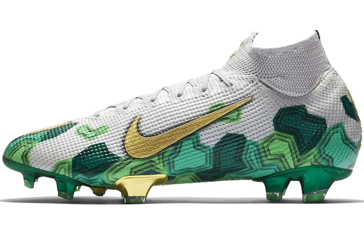 Nike Mercurial Superfly 7 Mercurial 13 Elite SE FG (glue spikes) wear-resistant football shoes men's white green