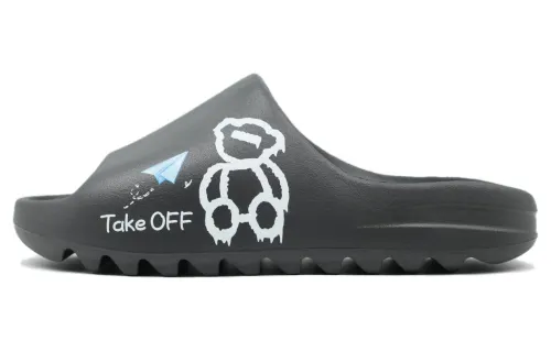 Adidas Originals Yeezy Slide EVA Totem Slip Resistant Quick Dry Slide Slippers Unisex Dark Gray