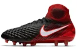 Nike Magista Obra 2 AG Rubber Short Studs Cushioning Anti-Slip And Wear-Resistant Soccer Shoes Men's Black Red