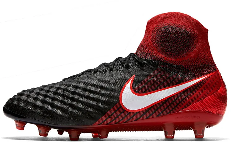 Nike Magista Obra 2 AG Rubber Short Studs Cushioning Anti-Slip And Wear-Resistant Soccer Shoes Men's Black Red