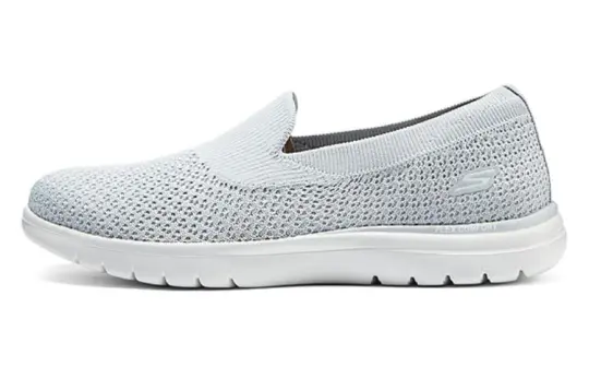 Skechers On The GO Fle Mesh, Textile Slip on Low top Casual Shoes Women's Light Gray
