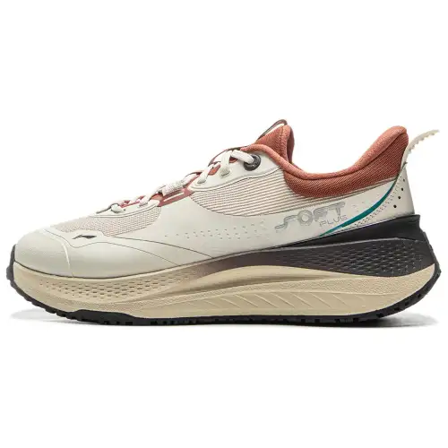 Li Ning SOFT PLUS Cushioning, Wear Resistant Low top Casual Shoes Men's Taupe