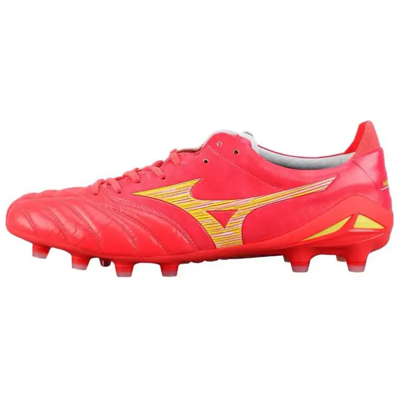 Mizuno Morelia Neo FG Firm Ground Cushioning Slip Resistant Abrasion Resistant Soccer Shoes Men's Red Yellow