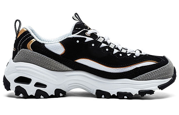 Женские кроссовки Skechers D'Lites (черно-белые) — фото 2
