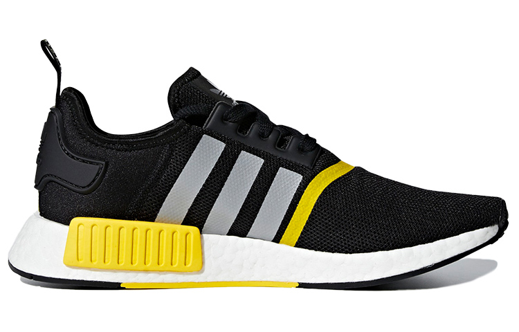 Кроссовки adidas originals NMD_R1 (черно-желто-белые) — фото 2
