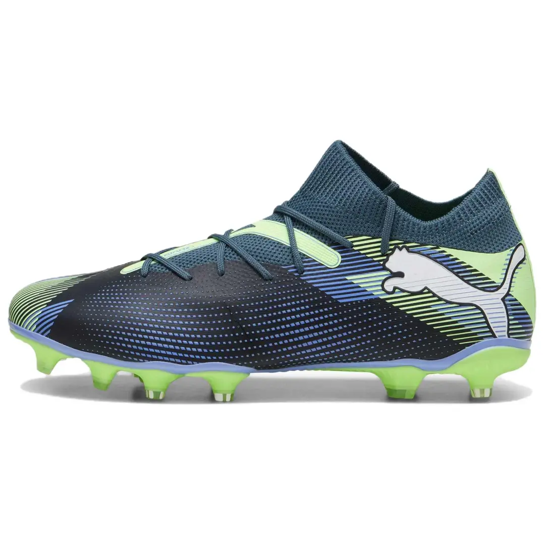 PUMA FUTURE 7 MATCH Comfortable Soccer Shoes Unisex Gray Blue