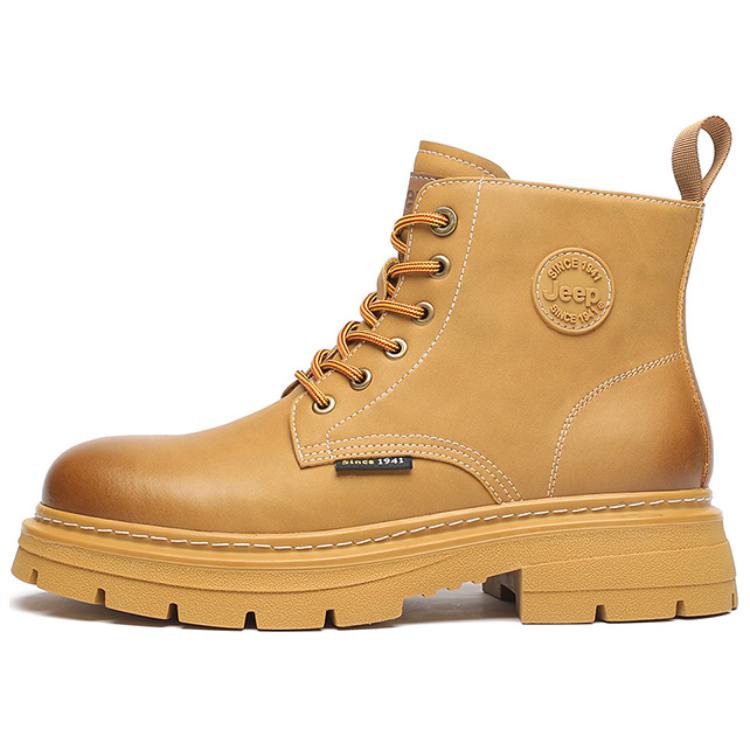 Jeep Cow Split Leather Crew Combat Boots Men's