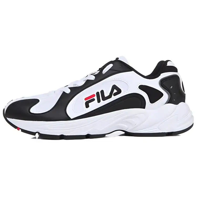 FILA Elixir 98 Low top Casual Shoes Unisex Black White Korean Style