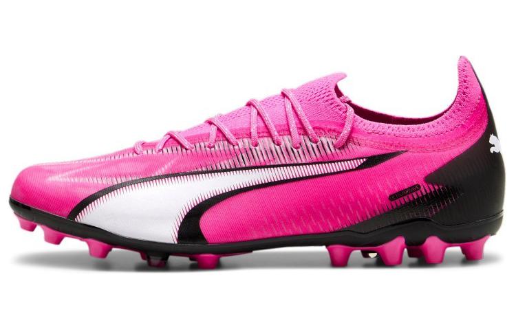 PUMA Ultra Ultimate MG Multi Ground Artificial Turf Pu Soccer Shoes Unisex Pink Black White