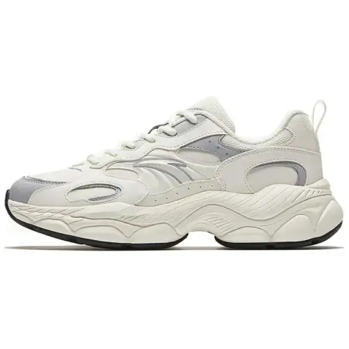 Anta Millennial Generation Slip Resistant Abrasion Resistant Low top Casual Shoes Men's White Gray