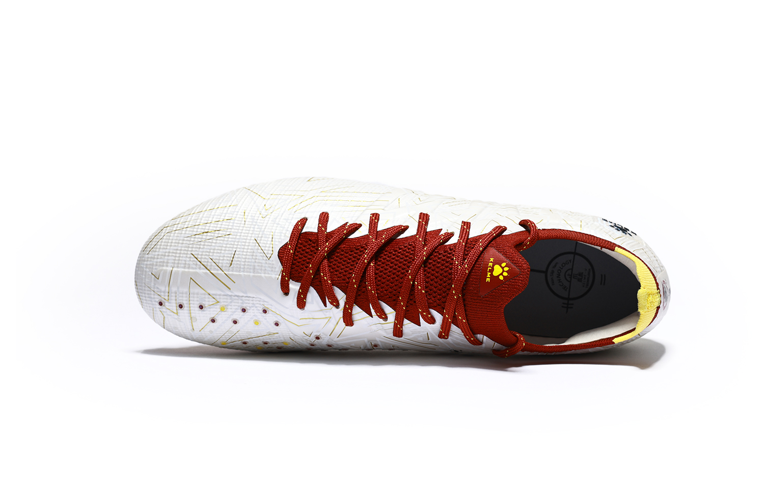 KELME Lightning 3.0 MG Multi Ground Slip Resistant Abrasion Resistant Soccer Shoes Unisex White Gold