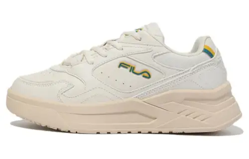 FILA Stride Synthetic Leather Low top Sports Casual Shoes Women's Beige Korean Style