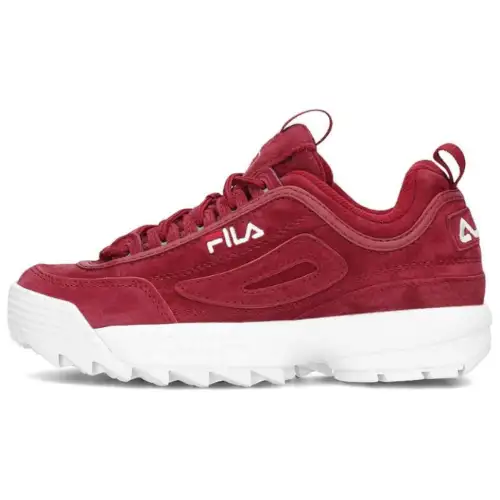 FILA Disruptor Cushioning, Wear Resistant Low top Casual Shoes Women's Red White