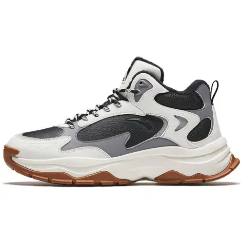 Anta Xunjie Fleece Lined Comfortable Versatile Cushioning Abrasion Resistant Thermal High top Casual Shoes Men's