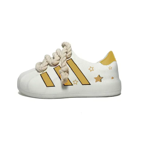 Adidas Originals AdiFOM Superstar Slip Resistant Lightweight Height Increasing Low top Casual Shoes Unisex Yellow