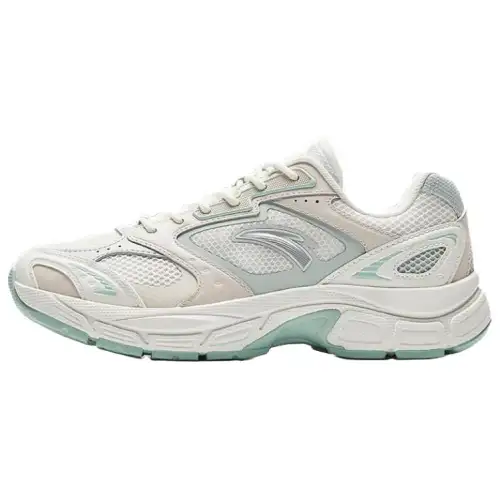 Anta Slip Resistant Abrasion Resistant Low top Casual Shoes Women's White Gray Green