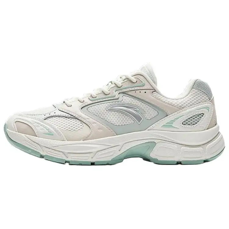 Anta Slip Resistant Abrasion Resistant Low top Casual Shoes Women's White Gray Green