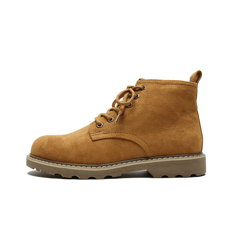 Global HUANQIU youth campus style student party retro fashion casual and comfortable simple commuting versatile trend light breathable increased wear resistance British style short Martin boots men's yellow