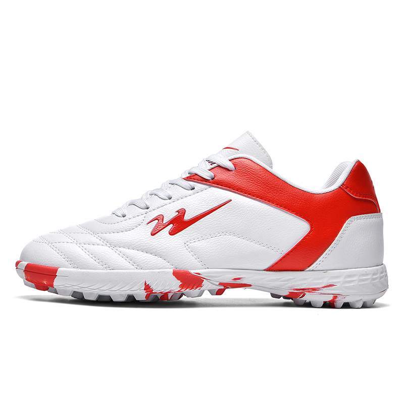 DOUBLE STAR 88 Lightweight Abrasion Resistant Lightweight Abrasion Resistant Soccer Shoes Unisex White Red