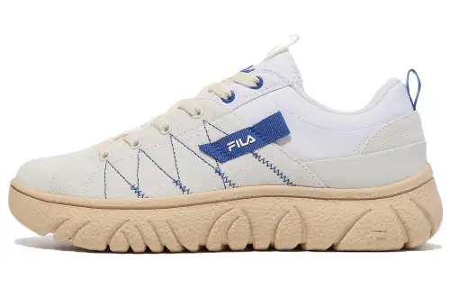 FILA Tereo CV Abrasion Resistant Breathable Low top Sports Casual Shoes Unisex Beige Blue Korean Style