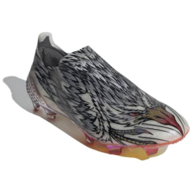 Мужские бутсы adidas X GHOSTED + PF FG (серые / красные / белые) — Серый / красный / белый — фото 3