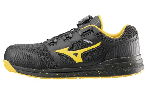 Mizuno Lsii52l Boa Synthetic Leather Slip Resistant Abrasion Resistant Low top Sports Casual Shoes Black Yellow