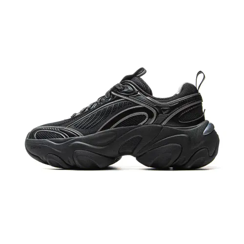Li Ning Abrasion Resistant Slip Resistant Lightweight Low top Casual Shoes Women's Black