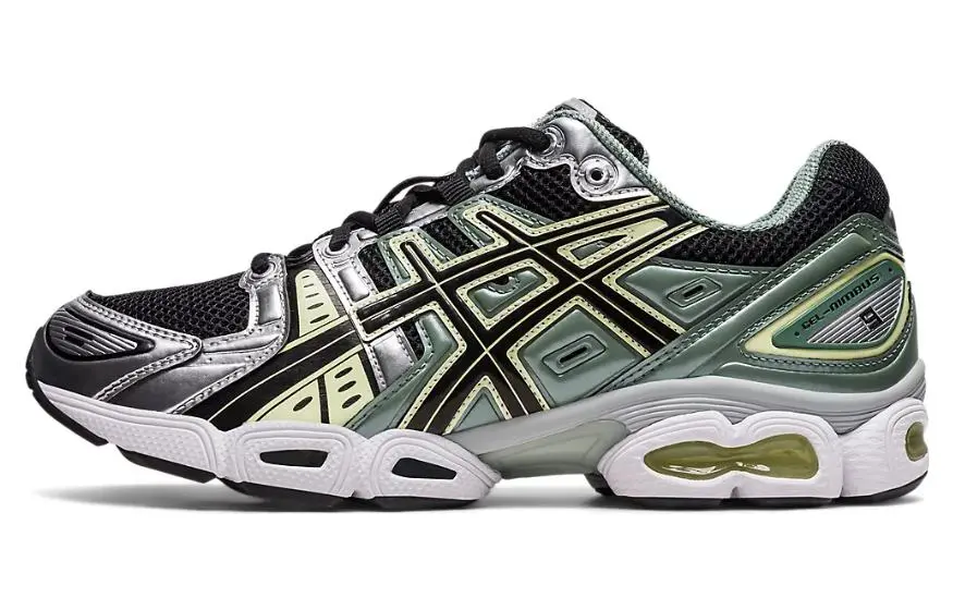 ASICS Gel Nimbus 9 Black Green Yellow Silver