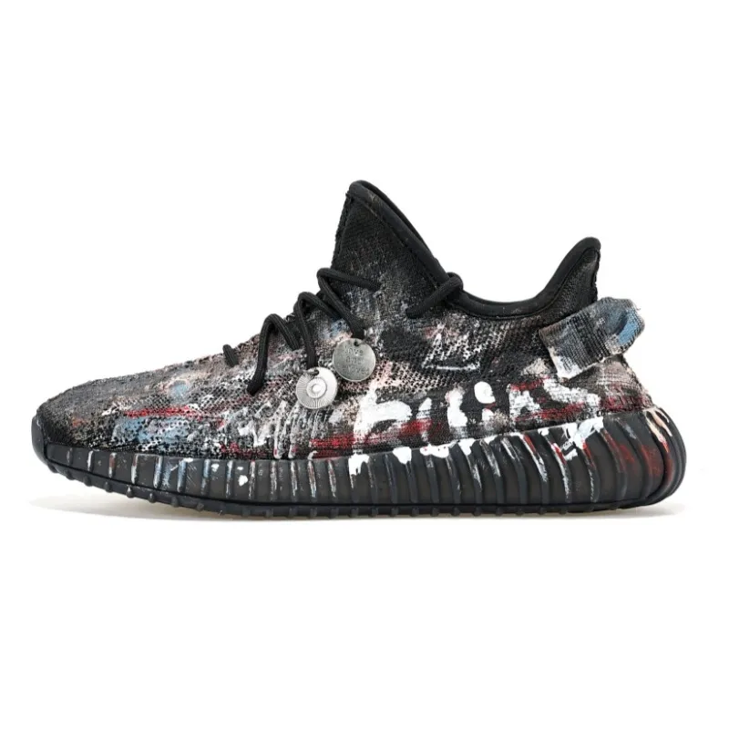 Adidas Originals Yeezy Boost 350 V2 Cushioning Breathable Cushioning Breathable Low top Casual Shoes Men's Black