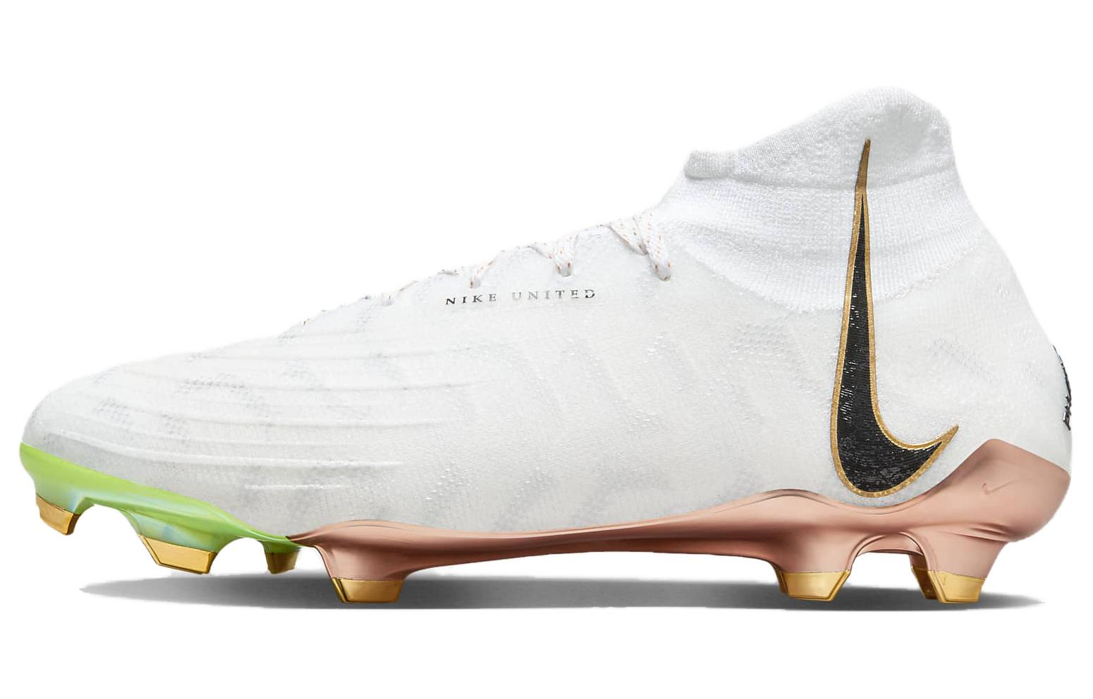 Женские бутсы Nike Nike Phantom Luna Elite (бело-черно-золотые)