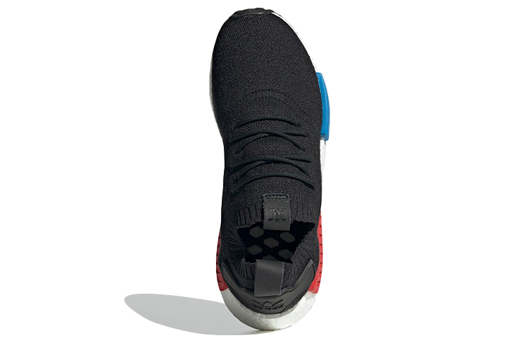Кроссовки adidas originals NMD_R1 Primeknit OG (черно-красно-синие) — Чёрный / красный / синий — фото 5