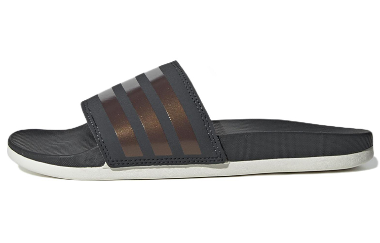 Adidas Wmns Adilette Comfort Slides 'Stripes Shimmer - Copper Metallic' Women's