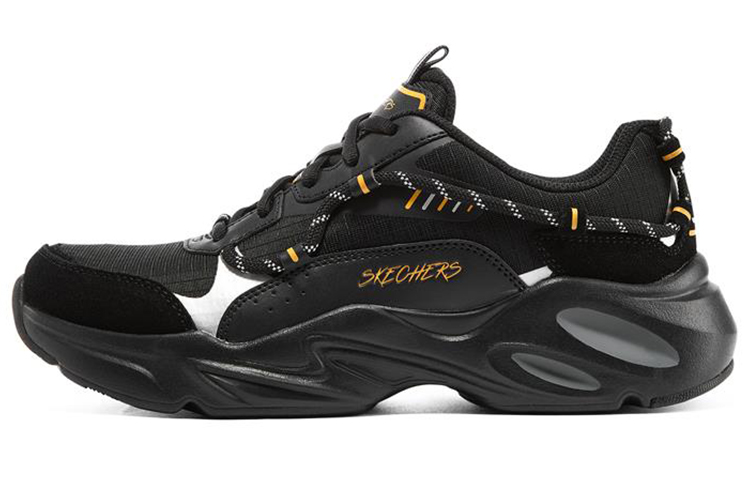 Skechers Skechers Stamina Airy Fabric Leather Waffle Bear Sports Low Top Life Casual Shoes Women's Black