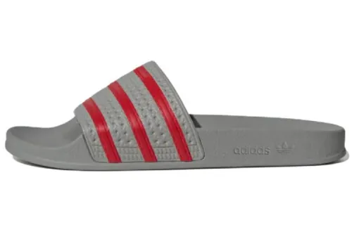 Adidas Originals Adilette Slides Casual Wear Resistant Grey Red Unisex Slippers 'Grey Red'
